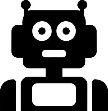 Illustration of Robot Icon in Flat Style. Illustration of Children Toy Stock Illustration