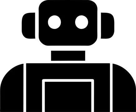 Illustration of Robot Icon in Flat Style. Illustration of Children Toy Stock Illustration