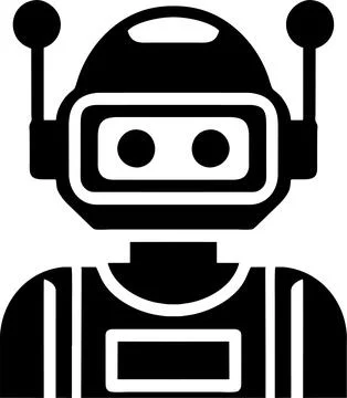Illustration of Robot Icon in Flat Style. Illustration of Children Toy Stock Illustration
