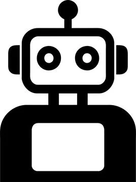 Illustration of Robot Icon in Flat Style. Illustration of Children's Toy Stock Illustration