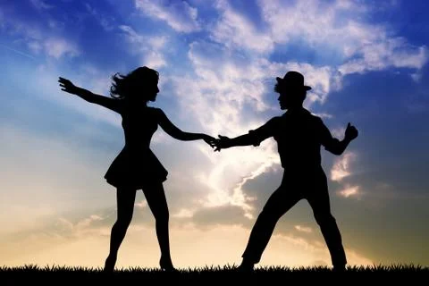 Illustration of rockabilly dance Stock Illustration
