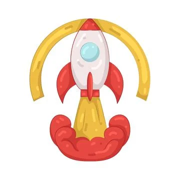 Illustration of rocket boost Illustrazione stock