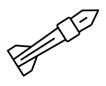 Illustration of a Rocket Design Featuring Simple Line Art Style Stock Illustration