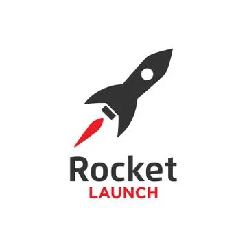 Illustration of rocket launch logo design template Stock Illustration