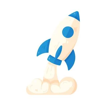 Illustration of rocket ship launching Stock Illustration