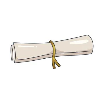 Illustration of rolled document Stock Illustration