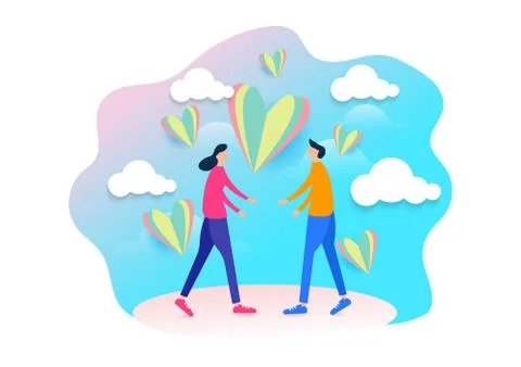 Illustration of romantic couple Stock Illustration