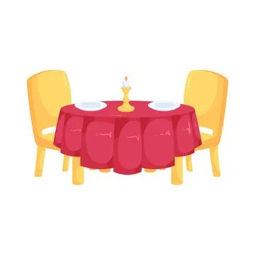 Illustration of romantic table setting Stock-Illustration