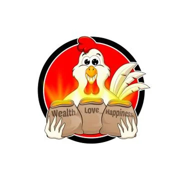 Illustration of rooster, symbol of 2017 Stock Illustration