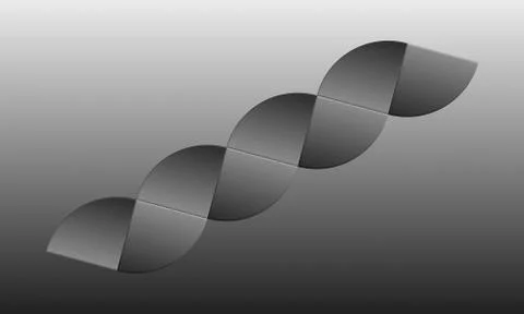Illustration of a rope in 3D model. Draw a piece of 3D gray rope. Stock Illustration