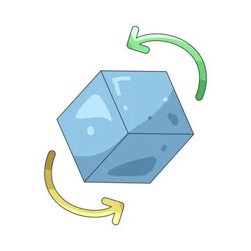 Illustration of rotating cube Stock Illustration