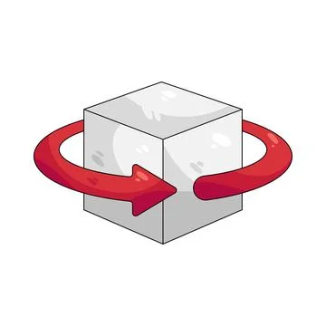 Illustration of rotating cube Stock Illustration