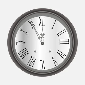 Illustration of a round antique clock Stock Illustration