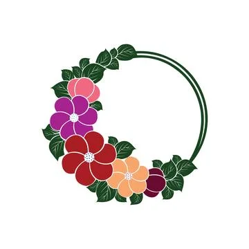 Illustration of round flower vector design on a white background Stock Illustration