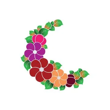 Illustration of round flower vector design on a white background Stock Illustration