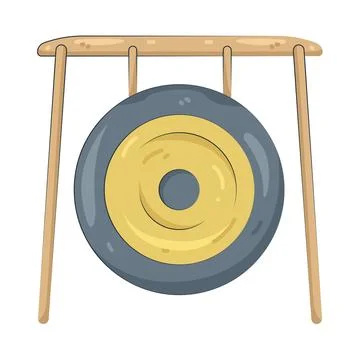 Illustration of round gong Stock Illustration