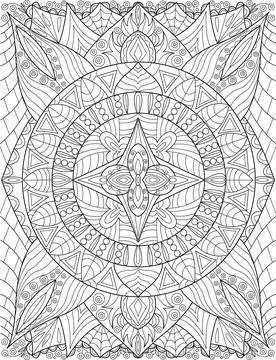 Illustration of round patterns and doodles on a white background Stock Illustration