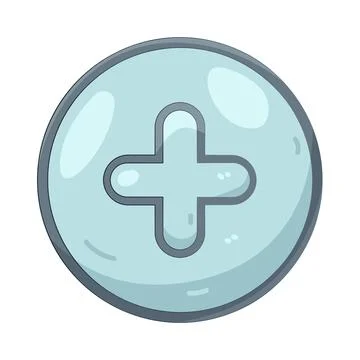 Illustration of round plus sign Stock Illustration