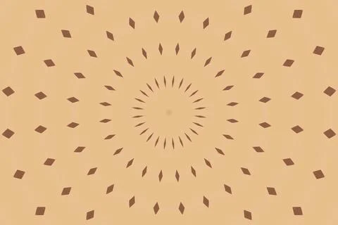 Illustration of a round rhombus pattern against a light brown background Stock Illustration