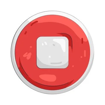Illustration of round stop button 스톡 일러스트