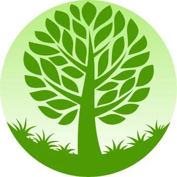 Illustration of round tree Illustrazione stock