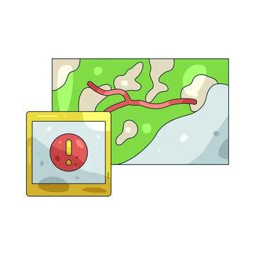 Illustration of Route alert Illustrazione stock