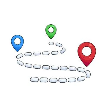 Illustration of route 스톡 일러스트