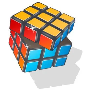 Illustration of Rubik's Cube, with white background vector-eps Stock Illustration