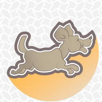 Illustration of the running dog on an abstract background. Stockillustratie