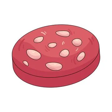 Illustration of salami slice Stock Illustration