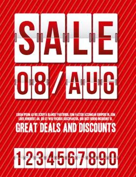 Illustration of sale with countdown timer, illustration vector Illustrazione stock