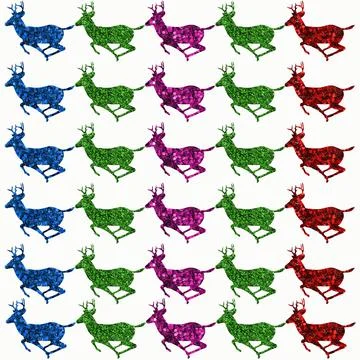 Illustration of the same deer in four different colors on a white background Stock Illustration