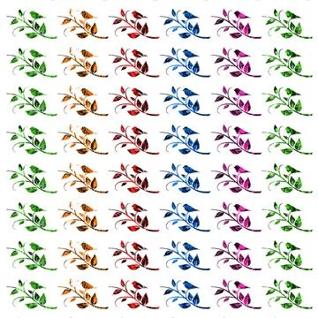 Illustration of the same plant in five different colors on a white background 스톡 일러스트