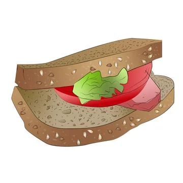 Illustration of sandwich Illustrazione stock