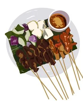 Illustration of satay Stock Illustration