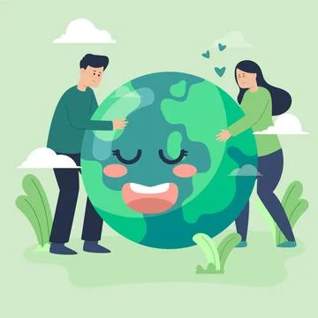 Illustration with save the planet theme Stock Illustration