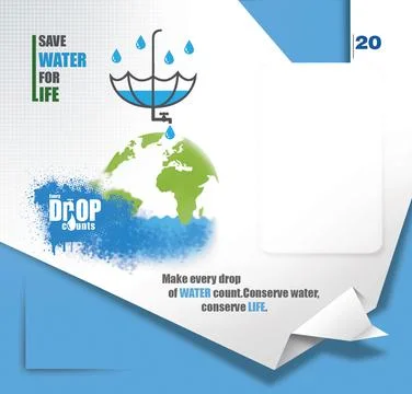 Illustration of Save Water Concept, Save Water Layout Design. Stock Illustration