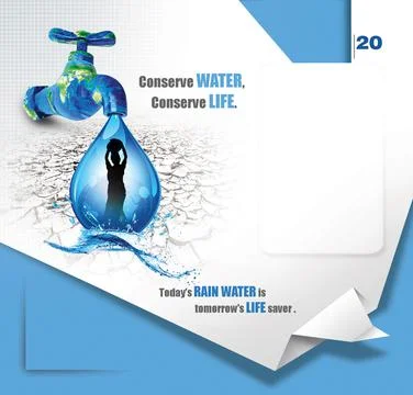 Illustration of Save Water Concept, Save Water Layout Design. Stock Illustration