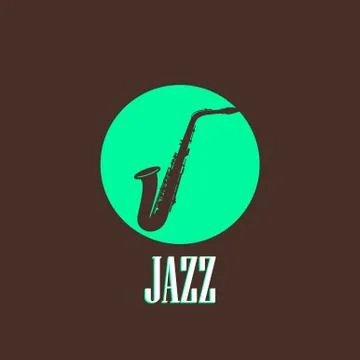 Illustration with a saxophone Stock Illustration