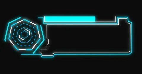 Illustration sci-fi designed neon hud lower third. Element of hud interface.. Stock Illustration