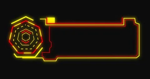 Illustration sci-fi designed neon hud lower third. Element of hud interface.. Illustrazione stock