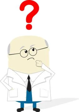 Illustration of scientist thinking isolated on white background Stock Illustration