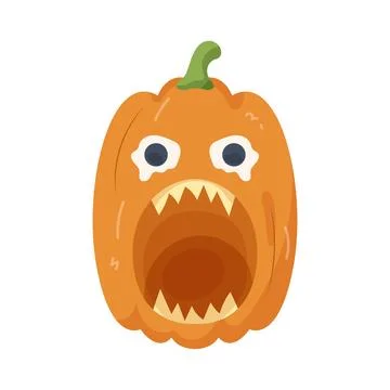 Illustration of screaming jack-o-lantern 스톡 일러스트