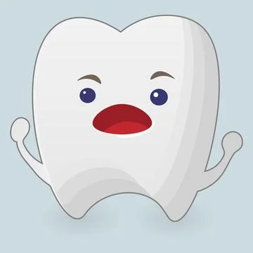 Illustration of screaming tooth Illustrazione stock