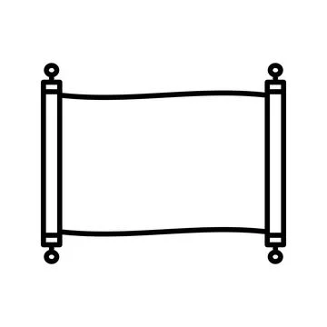 Illustration of scroll line vector icon isolated on white background Stock Illustration