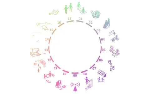 Illustration of SDG Goal Image Circle Stock Illustration