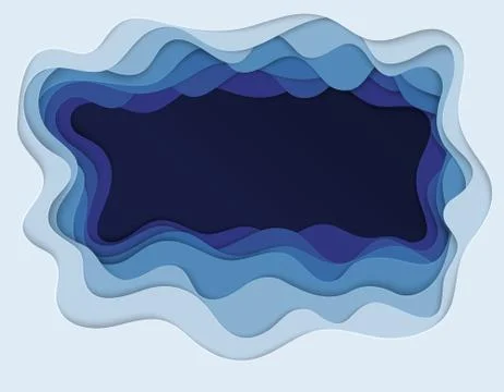 Illustration of sea bottom with waves Illustrazione stock