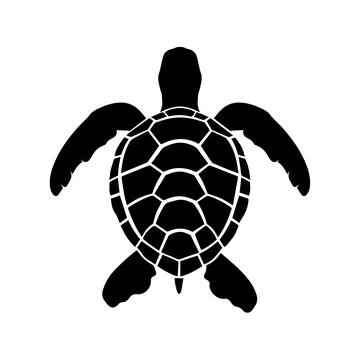 Illustration of a sea turtle silhouette. Vector. Stock Illustration