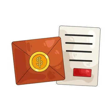 Illustration of sealed accounting document Stock Illustration