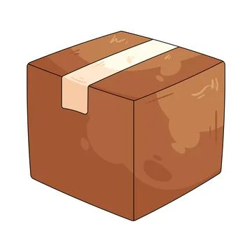 Illustration of sealed box with tape Stock Illustration
